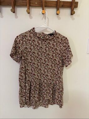 Roolee Rose-Tone Floral Peplum Blouse